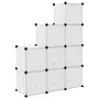 VIDAXL Cubes de rangement 9 pcs Transparent PP