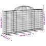 Voir la diapositive 6 : VIDAXL Paniers a gabions arques 15 pcs 200x30x100/120 cm Fer galvanise