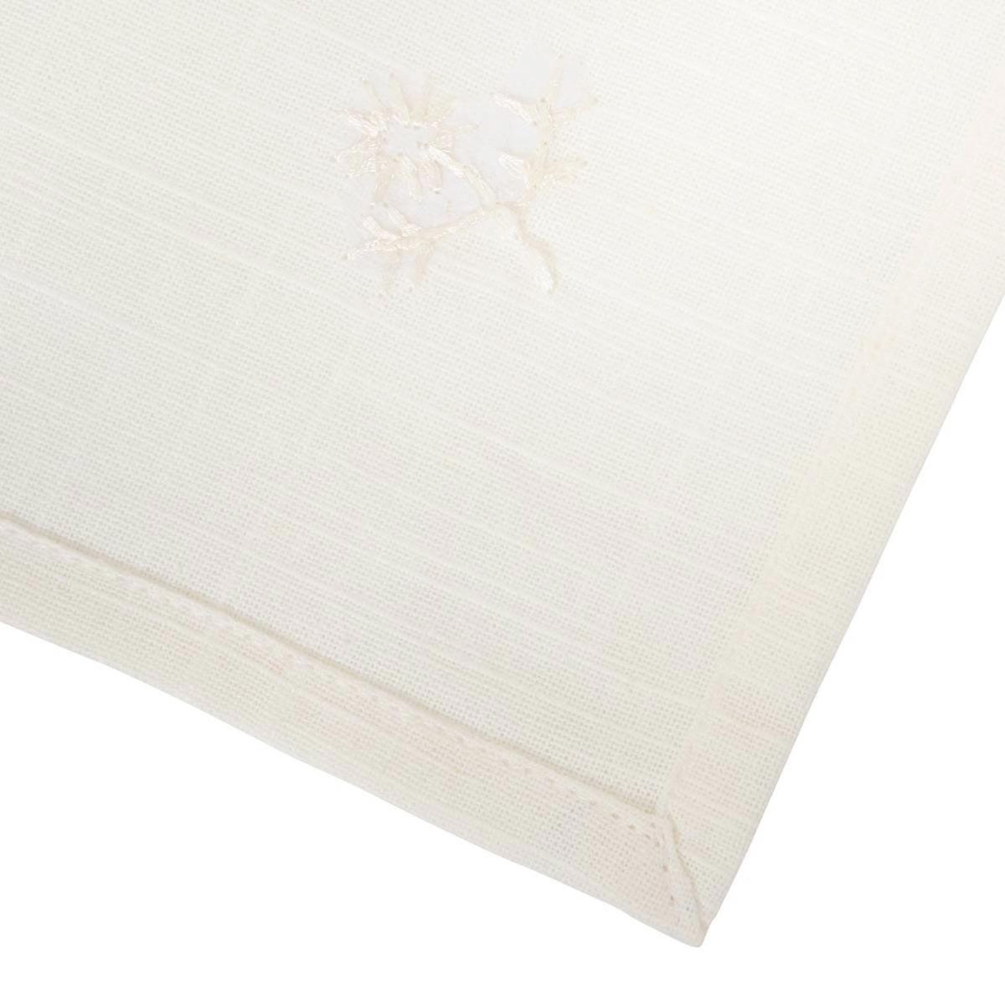 Voir la diapositive 2 : ATMOSPHERA Lot de 4 serviettes de table brodé  joy  40x40cm blanc