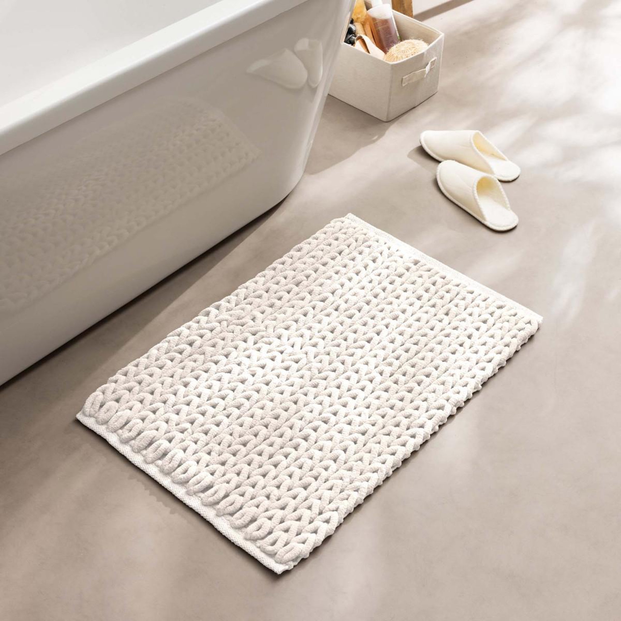 Voir la diapositive 5 : Douceur d'Intérieur Tapis de bain en chenille  ariel  50x80cm naturel