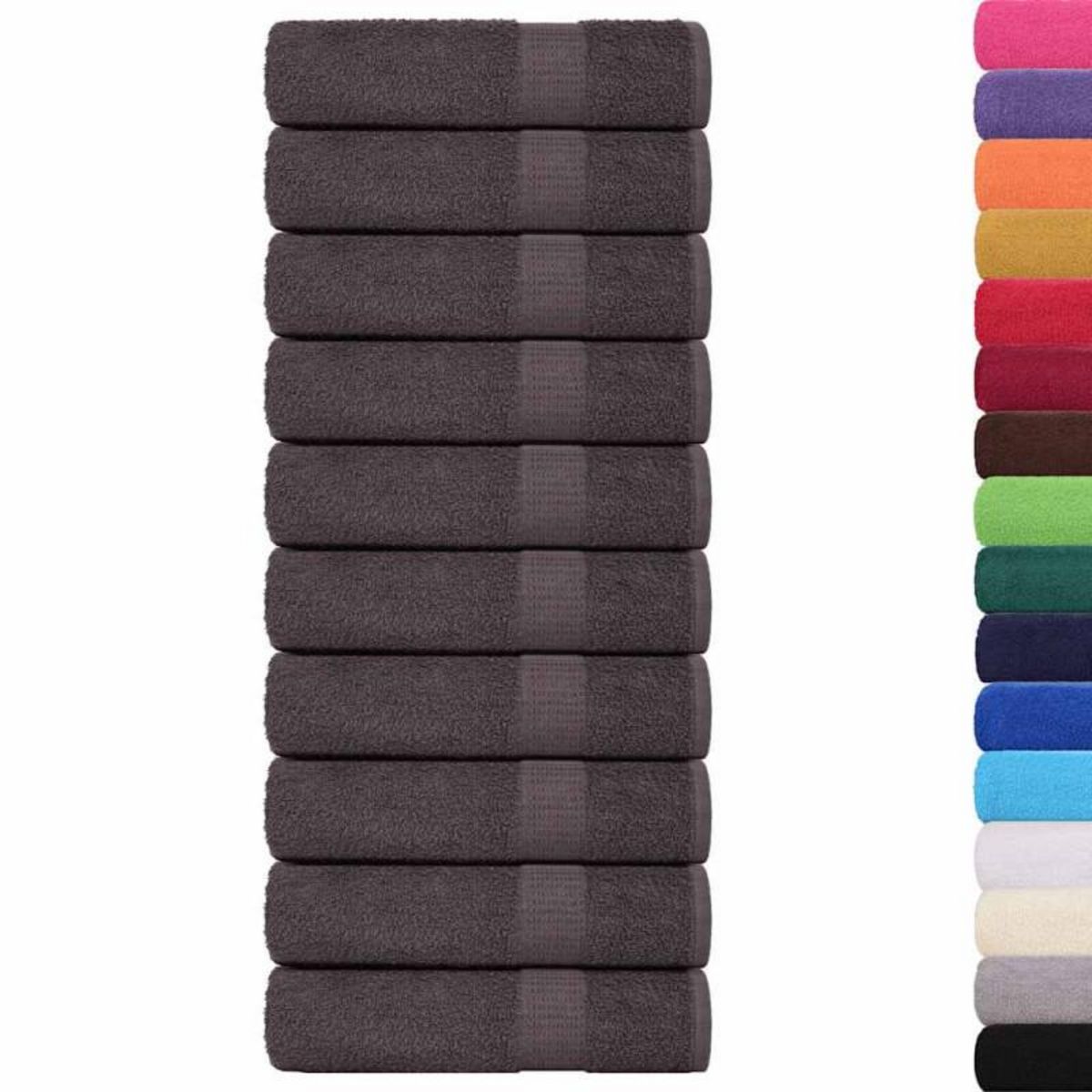 VIDAXL Serviettes de bain 10 pcs anthracite 100x150 cm 100% coton