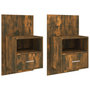 Voir la diapositive 2 : VIDAXL Tables de chevet murales 2 pcs Chene fume