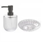 GUY LEVASSEUR Set de salle de bain 9x9x14cm 2 pièces en verre transparent