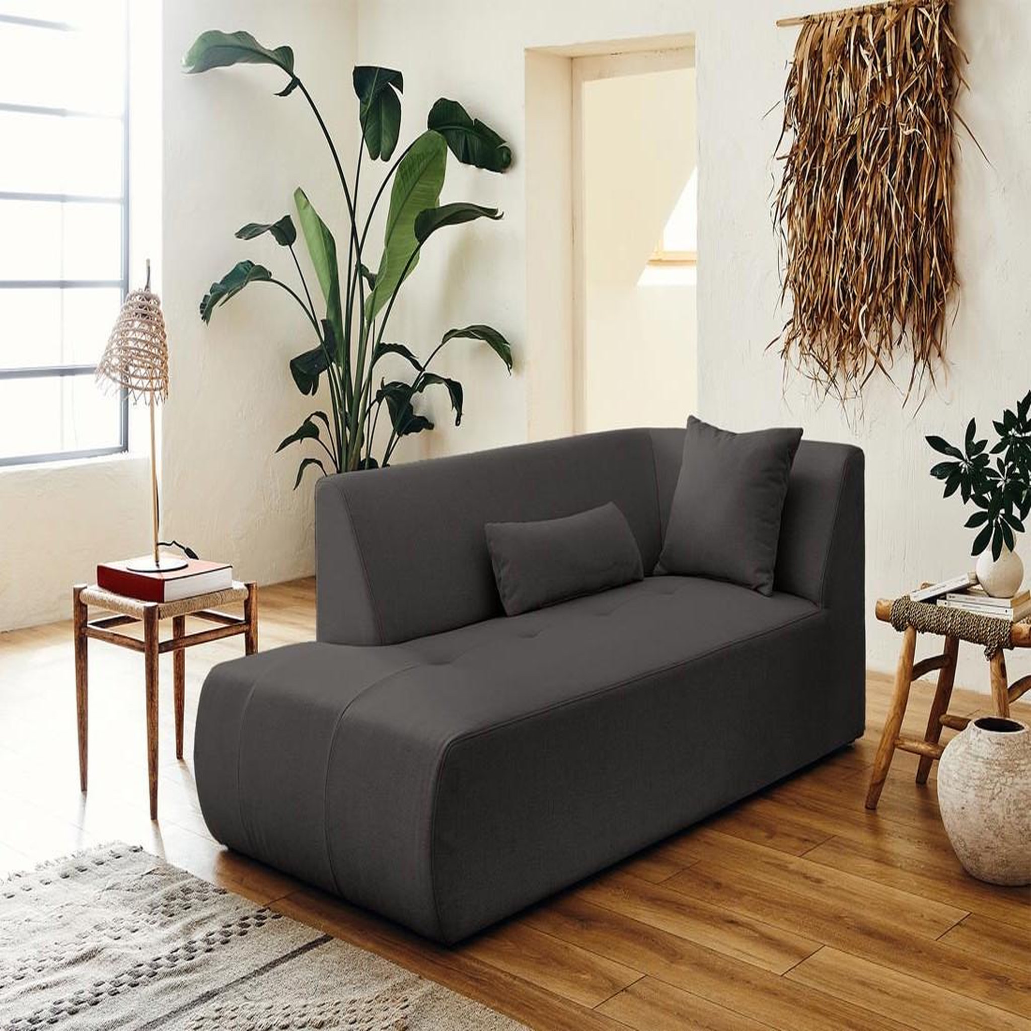 Voir la diapositive 5 : LISA DESIGN Onyx - canapé modulable d'angle gauche 5 places - en tissu