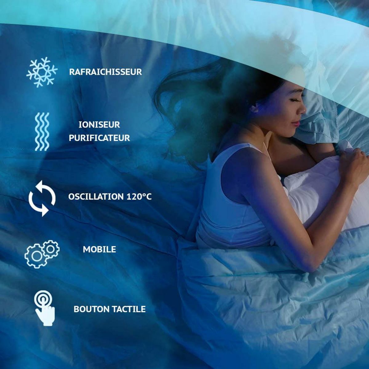 KALIA Rafraichisseur d'air humidificateur HARBIN Blanc ABS 80W