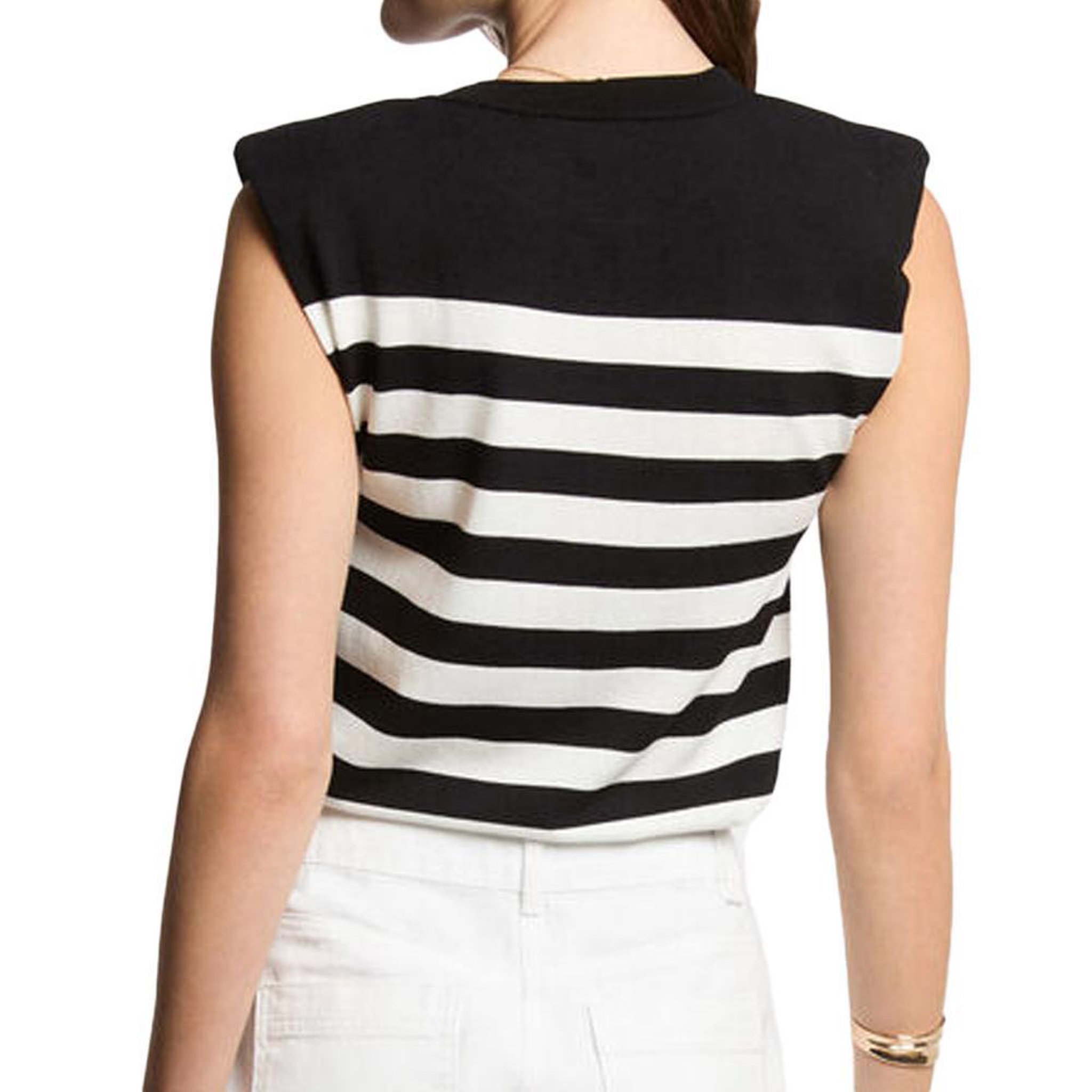 Voir la diapositive 2 : MORGAN Pulls Noir/Blanc Femme Morgan Rayures