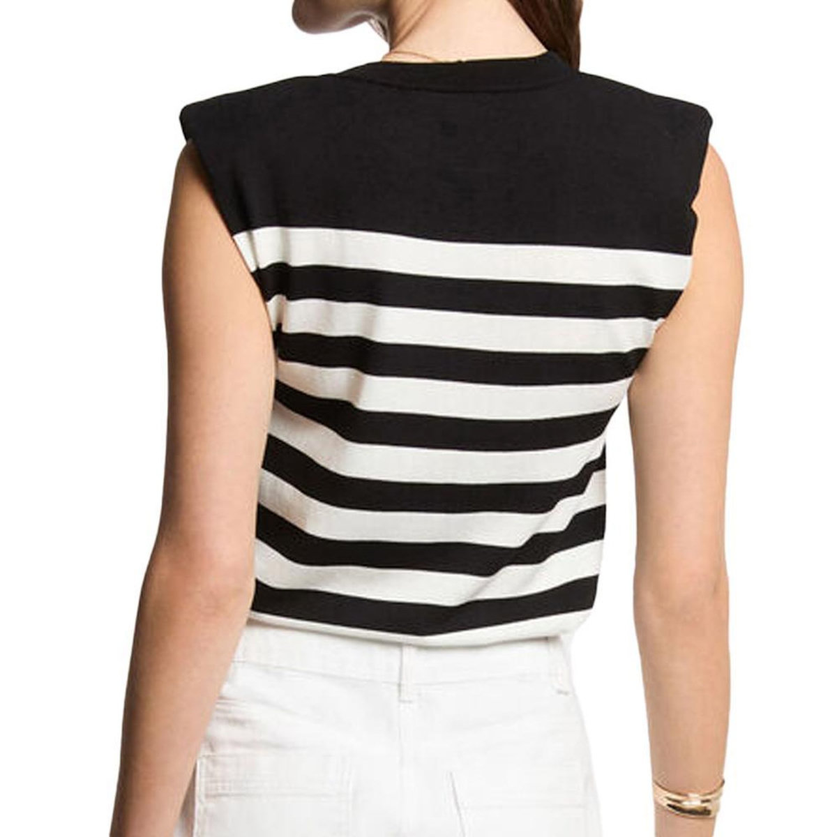 MORGAN Pulls Noir/Blanc Femme Morgan Rayures