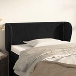 VIDAXL Tete de lit avec oreilles Noir 93x23x78/88 cm Velours