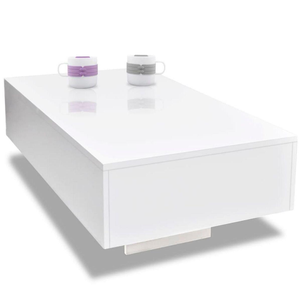 VIDAXL Table basse blanc brillant