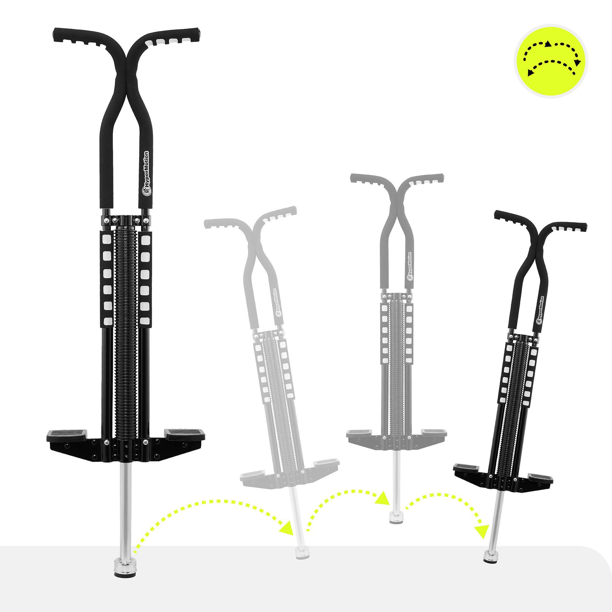 Voir la diapositive 2 : HYPERMOTION Pogo Stick Enfant HyperMotion Sauteur Ressort Noir 103x29 cm 9 A 14 Ans 50kg