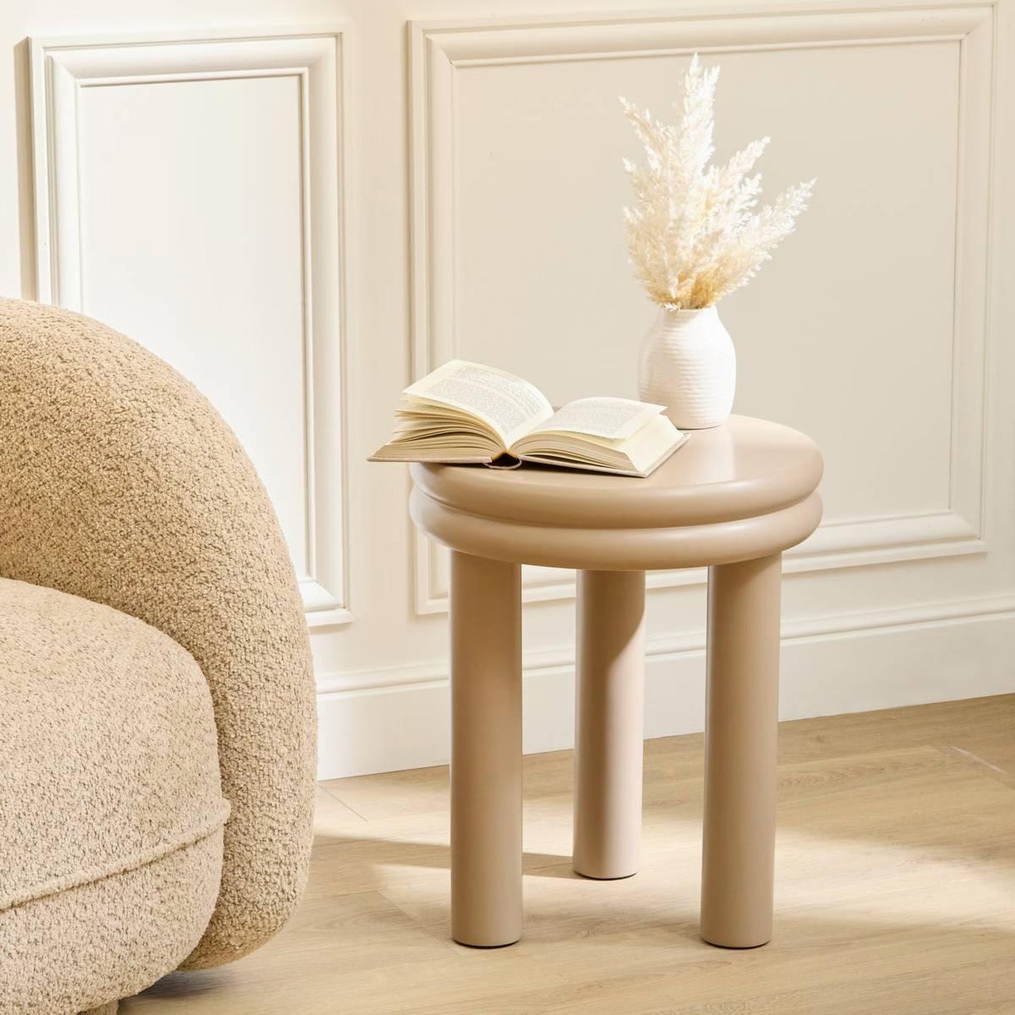 Voir la diapositive 3 : ATMOSPHERA Table d'appoint ronde  plump  40cm beige