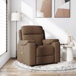 VIDAXL Fauteuil de massage inclinable Marron Tissu