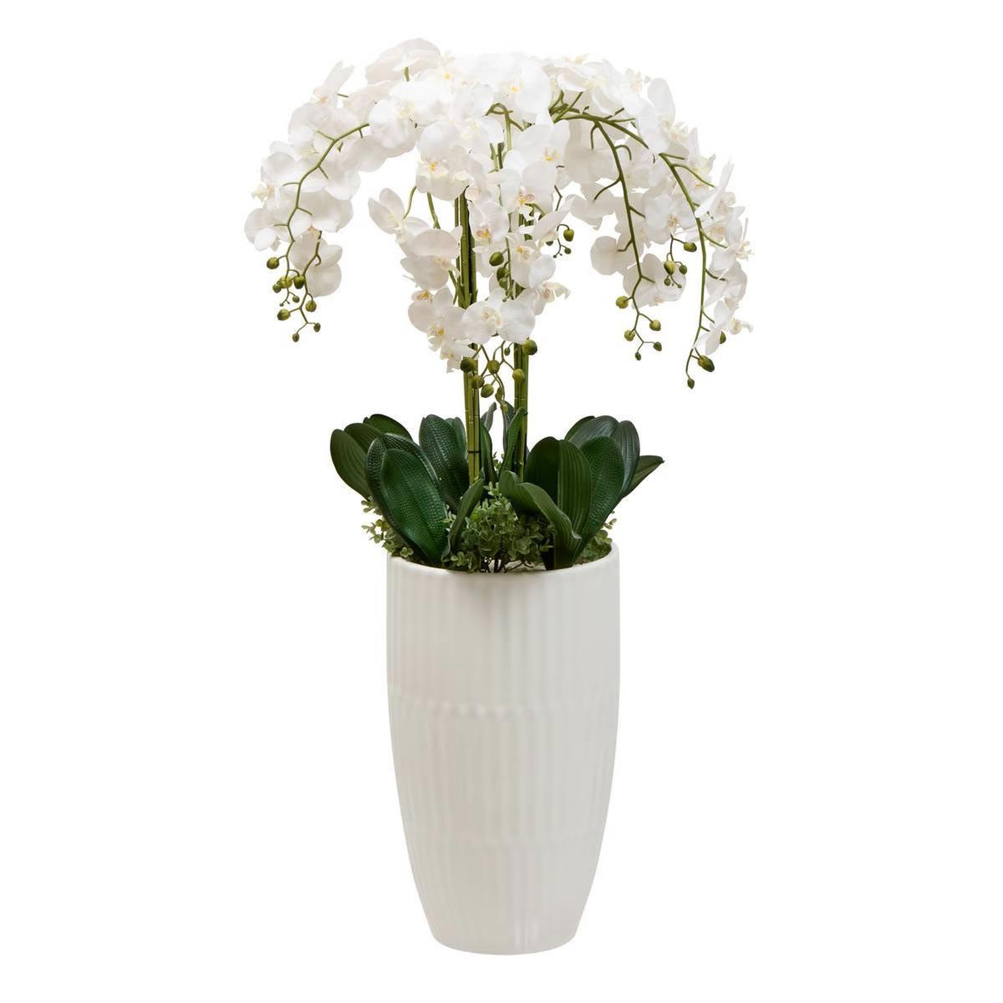 ATMOSPHERA Orchidée Artificielle avec Vase  Hotel  115cm Blanc
