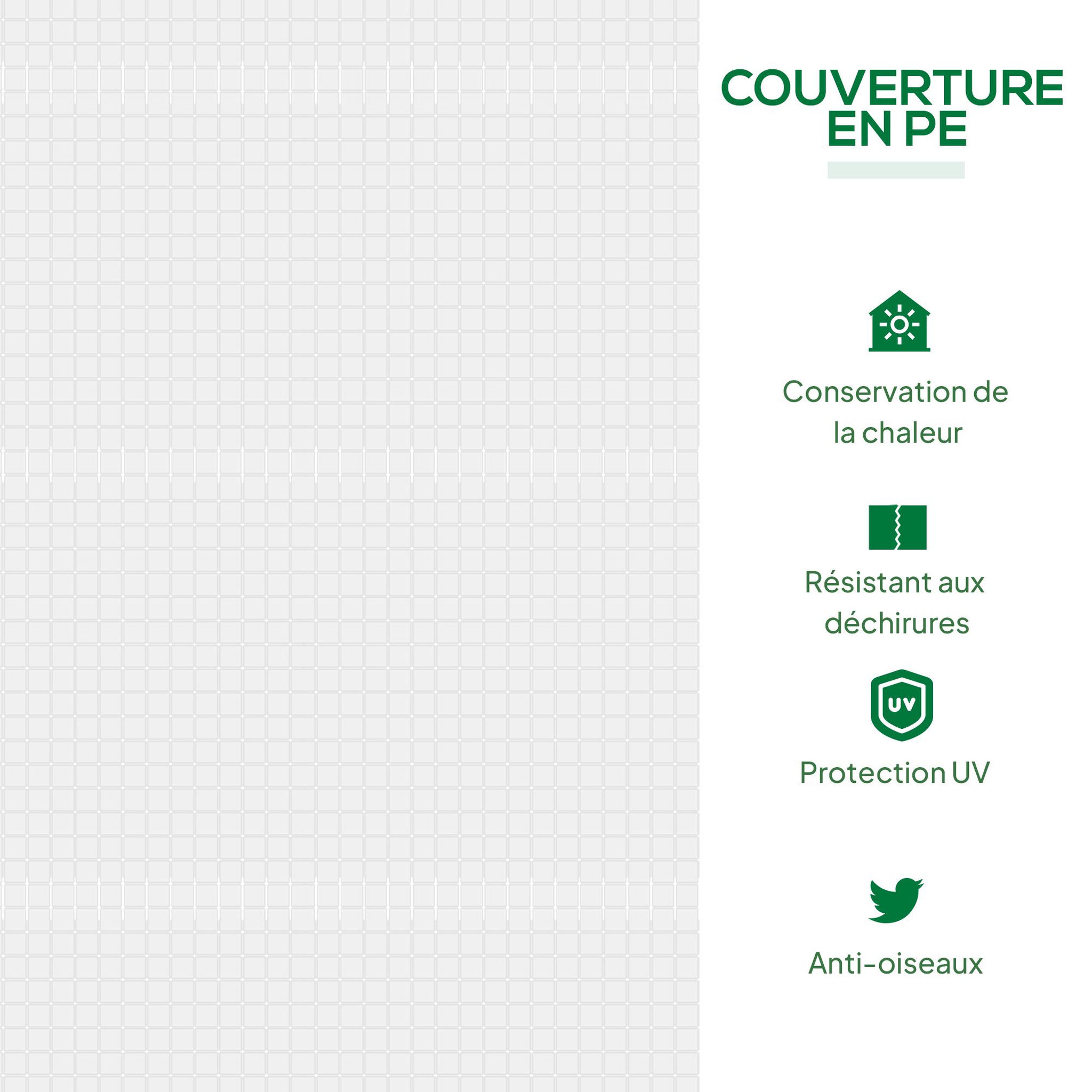 Voir la diapositive 5 : OUTSUNNY Mini serre de jardin serre à tomates 120 x 60 x 60 cm 2 fenêtres zippées enroulables acier thermolaqué pe haute densité blanc
