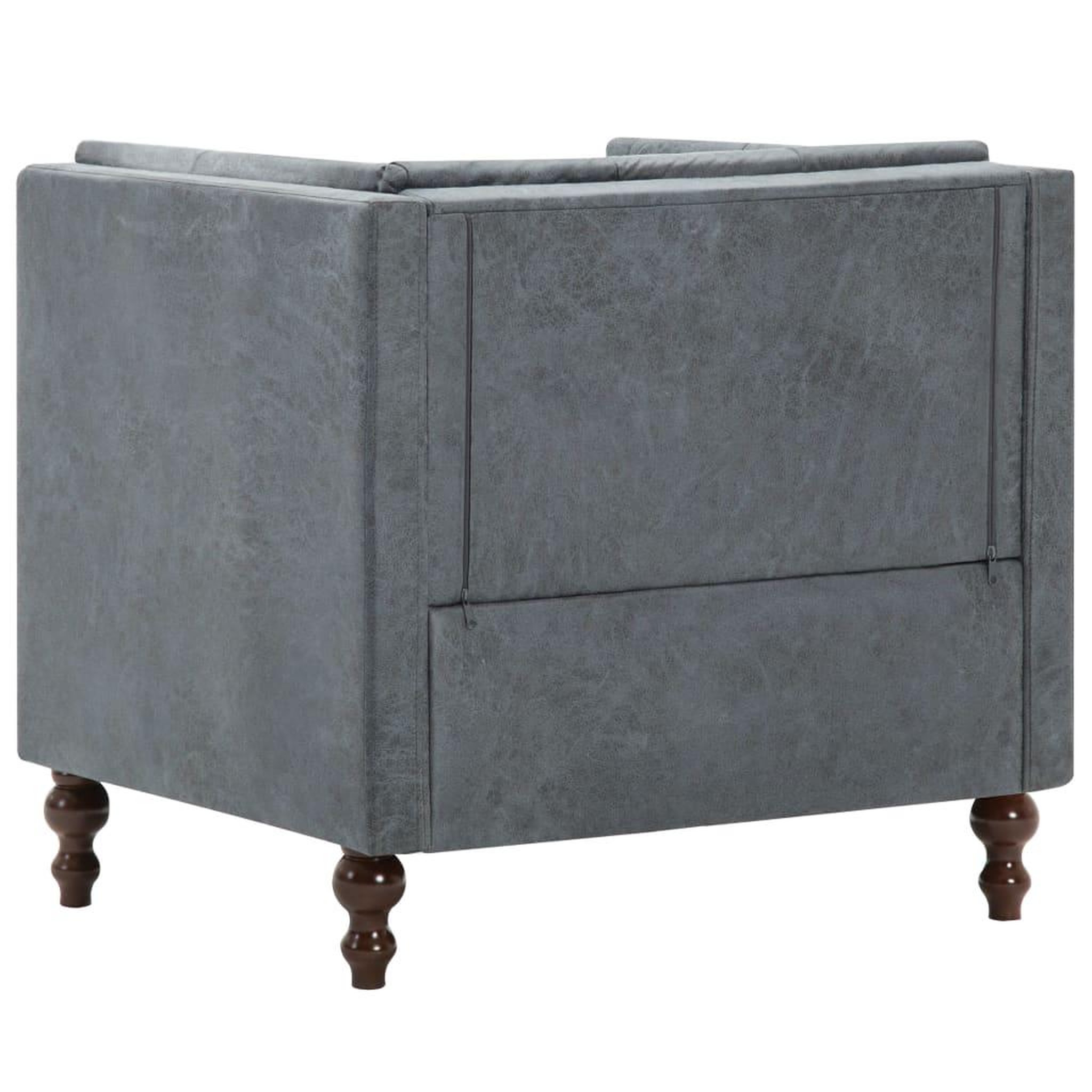 Voir la diapositive 5 : VIDAXL Fauteuil gris tissu