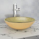VIDAXL Lavabo Verre trempe 42 cm Dore