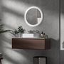 Voir la diapositive 2 : KLEANKIN Miroir rond lumineux LED de salle de bain Ø 60 cm mural avec éclairage 3 couleurs interrupteur tactile système antibuée 29 W gris