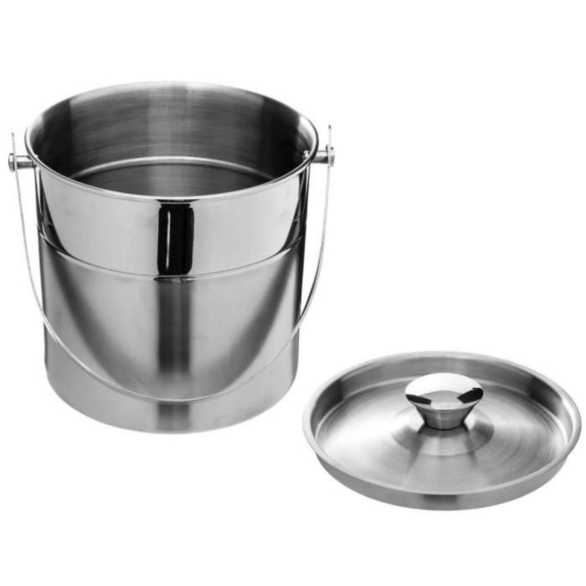 SECRET DE GOURMET Seau à Glace Métal  Double Finition  15cm Argent
