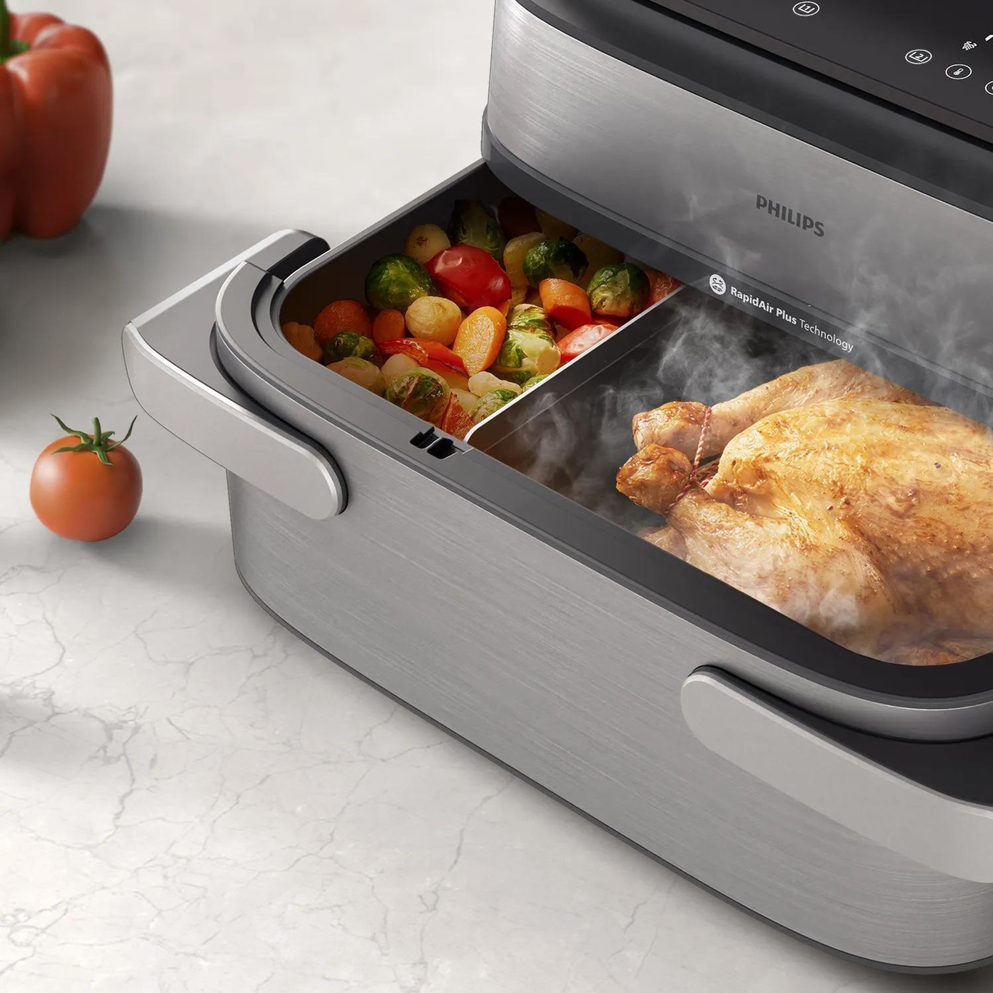 Voir la diapositive 3 : Philips Philips 5000 series Airfryer Série 5000 Megabasket avec vapeur