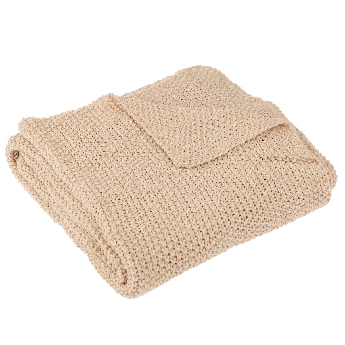 ACTUEL Plaid, couvre-lit, jeté de canapé uni effet tricot 350 g/m²