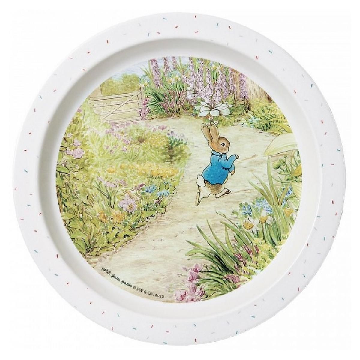 Petit Jour Assiette Enfant Pierre Lapin - Vaisselle Mélamine 21x21cm