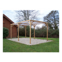 Voir la diapositive 3 : Hisense Pergola en bois thermo chauffé 15.10 m² avec couverture pvc - th3051s2
