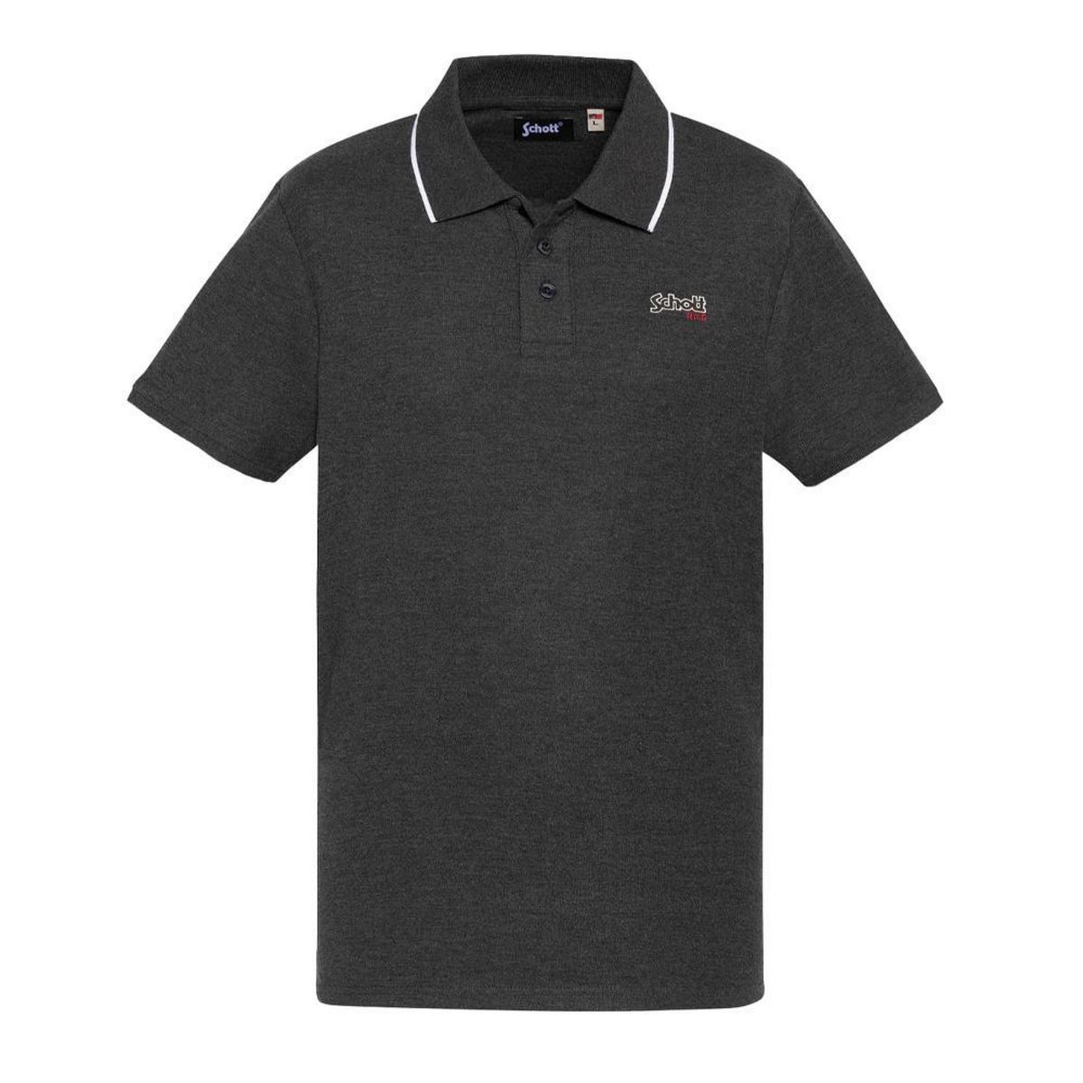 Schott Polo  Anthracite Homme Schott Pique Paul