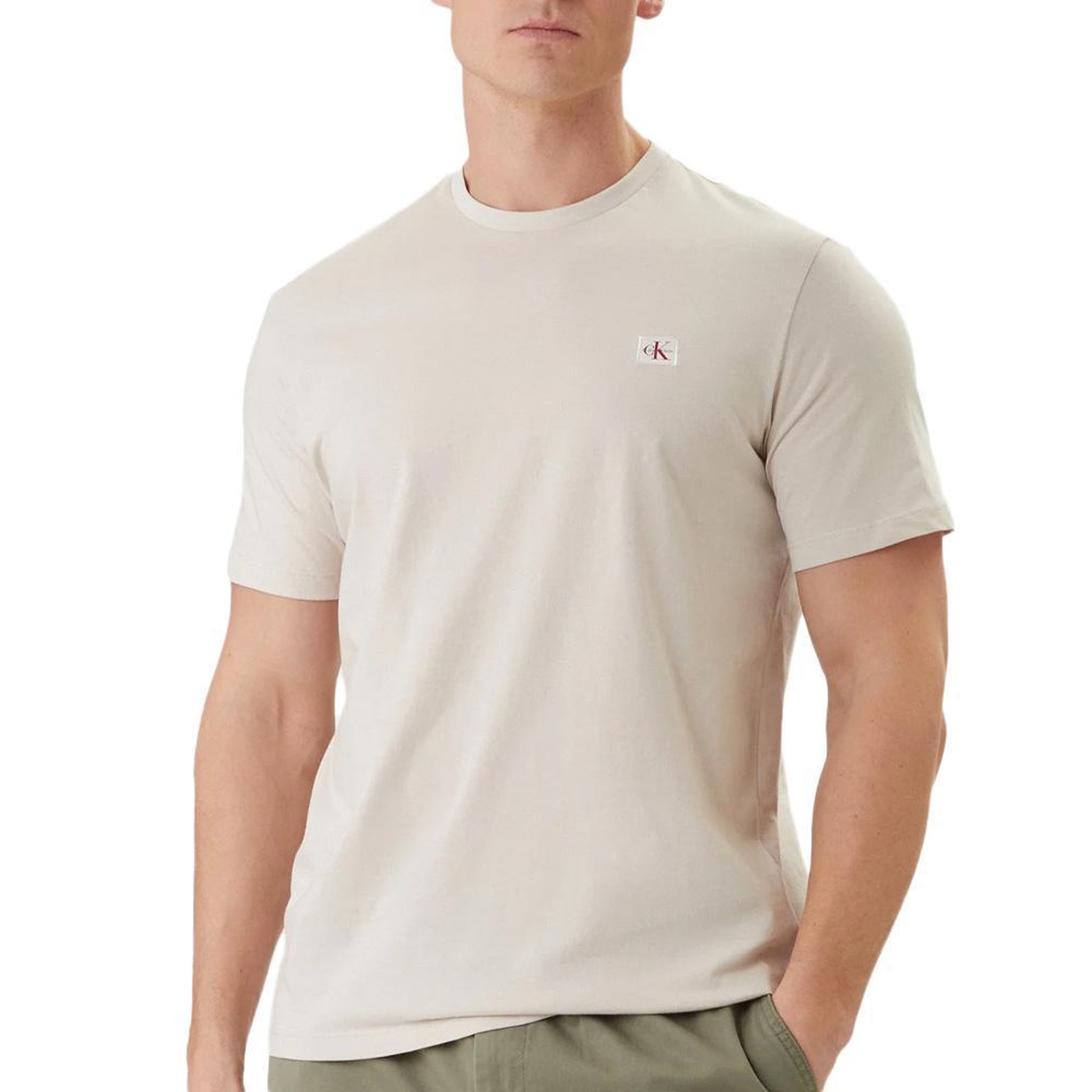 CALVIN KLEIN JEANS T-Shirt Beige Homme Calvin Klein Jeans Badge L4G. Coloris disponibles : Beige