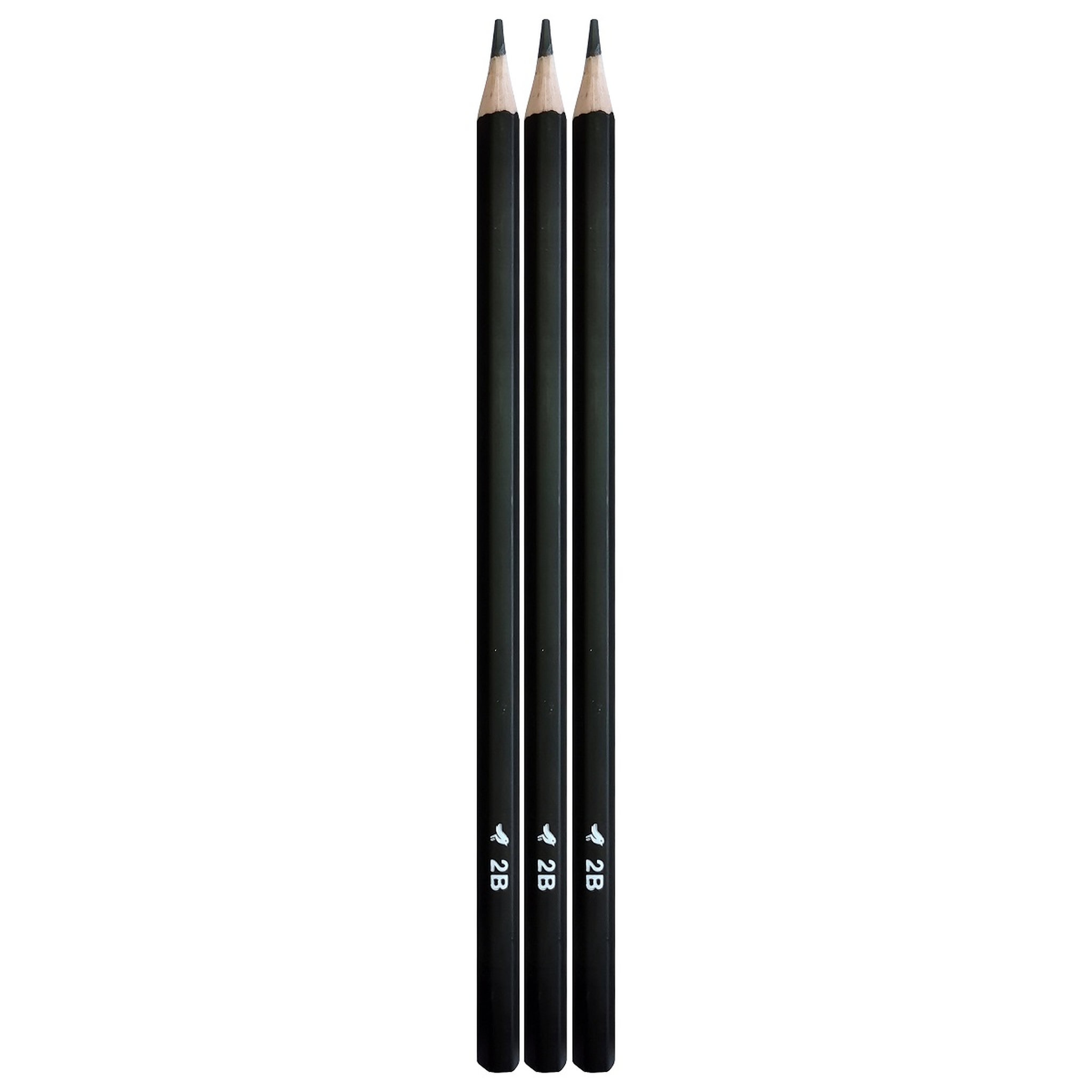 Voir la diapositive 2 : AUCHAN  Lot de 3 crayons graphite 2B
