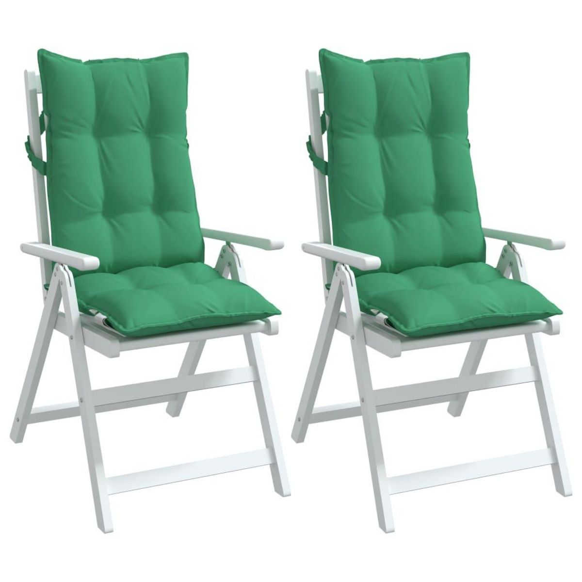 VIDAXL Coussins de chaise a dossier haut lot de 2 vert tissu oxford