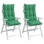 Voir la diapositive 4 : VIDAXL Coussins de chaise a dossier haut lot de 2 vert tissu oxford