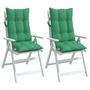 Voir la diapositive 4 : VIDAXL Coussins de chaise a dossier haut lot de 2 vert tissu oxford