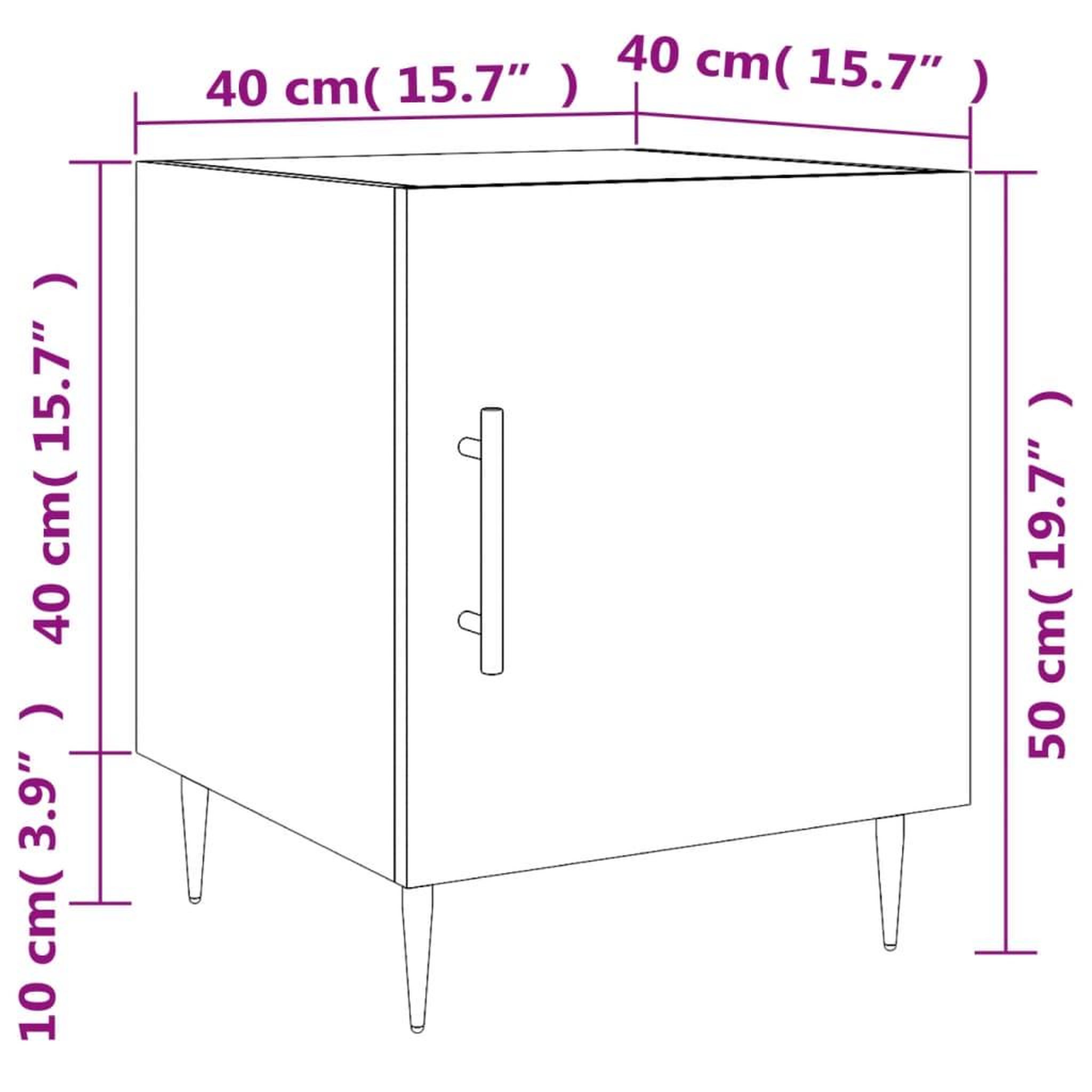 Voir la diapositive 6 : VIDAXL Tables de chevet 2 pcs sonoma gris 40x40x50cm bois d'ingenierie