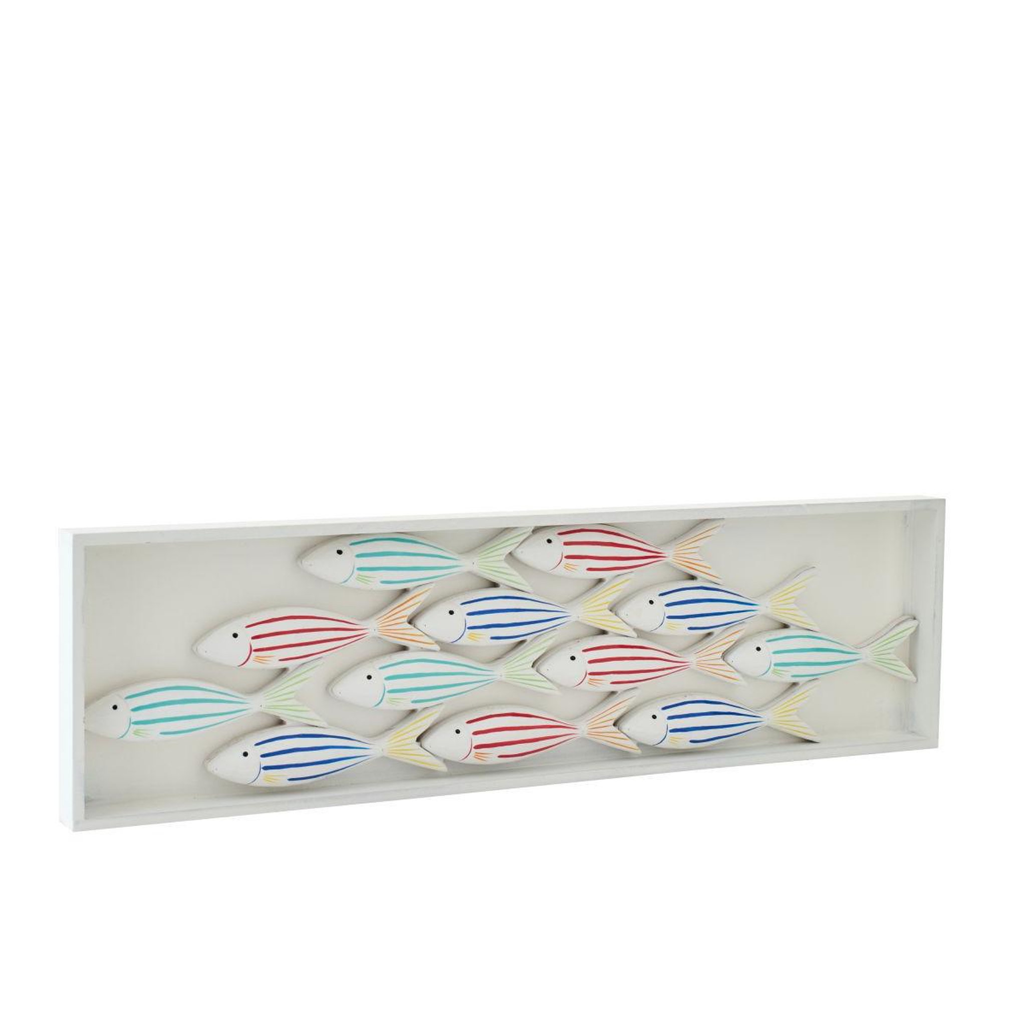 Voir la diapositive 2 : J-LINE Déco murale poisson  javier  81cm multicolore