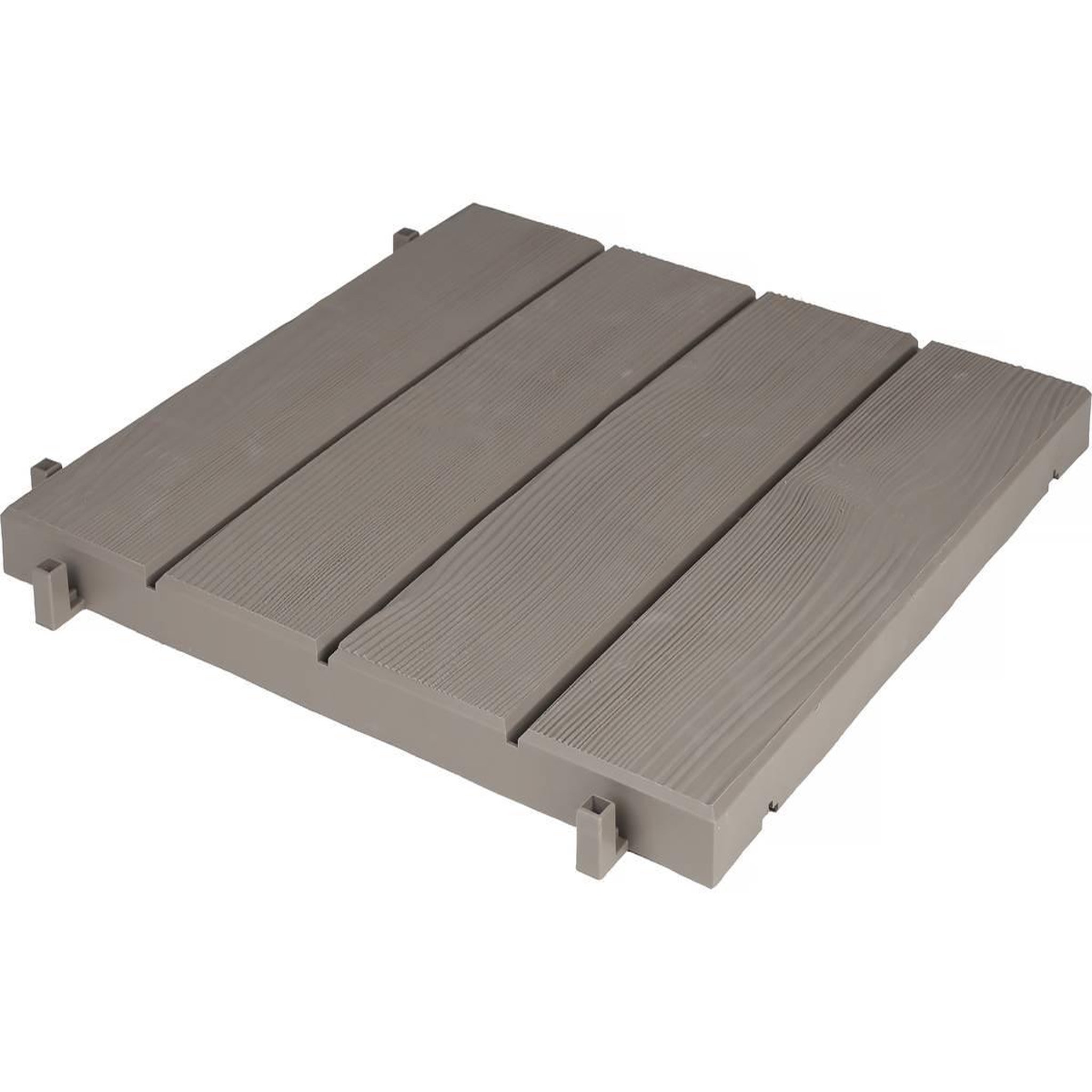 Habitat et Jardin Dalle en plastique - Lot de 6 (1m²) -  38.4 x 38.4 x 2.5 cm - Taupe