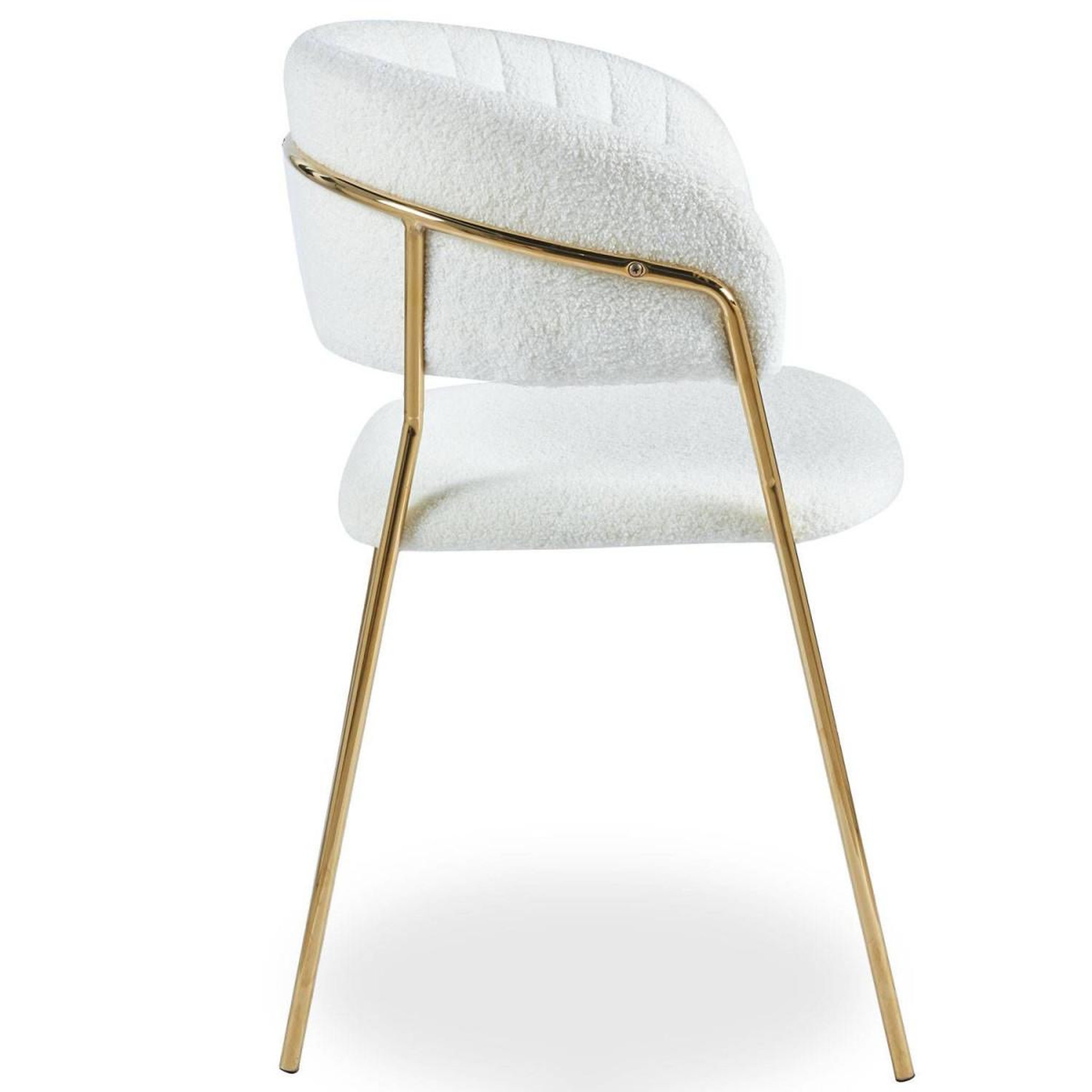 Voir la diapositive 6 : Paris Prix Lot de 4 chaises en bouclette  batora  79cm crème & or