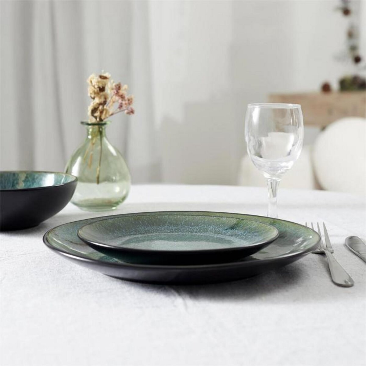 Paris Prix Lot de 6 Assiettes Plates  Elia  27cm Vert