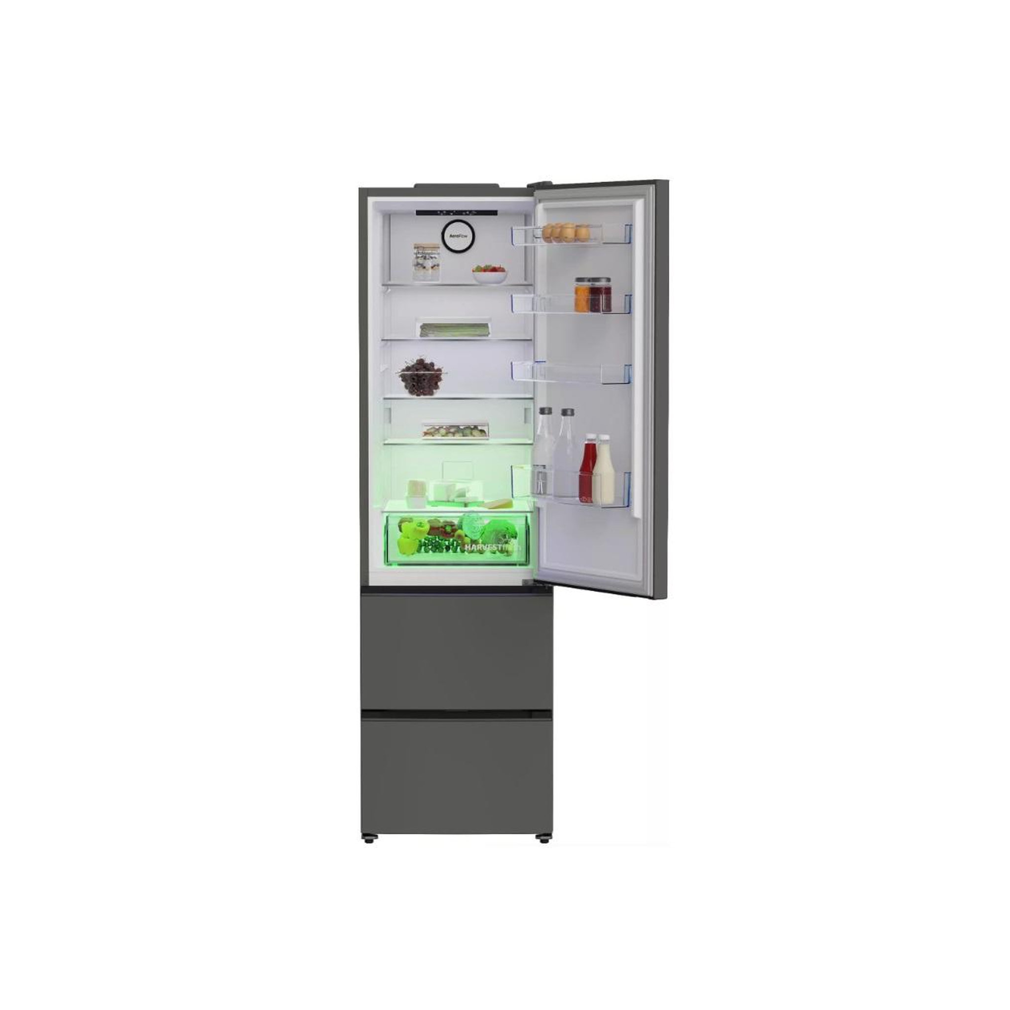 Voir la diapositive 3 : Beko Réfrigérateur combiné 60cm 351l nofrost gris - B3RGNA354HG1