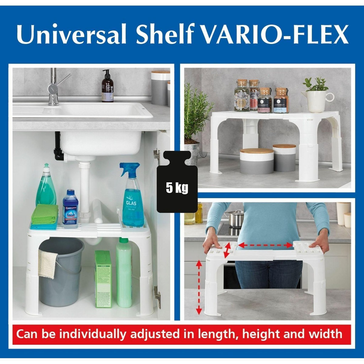 Wenko Etagère universelle Multi-Flex en Polypropylène - Blanc