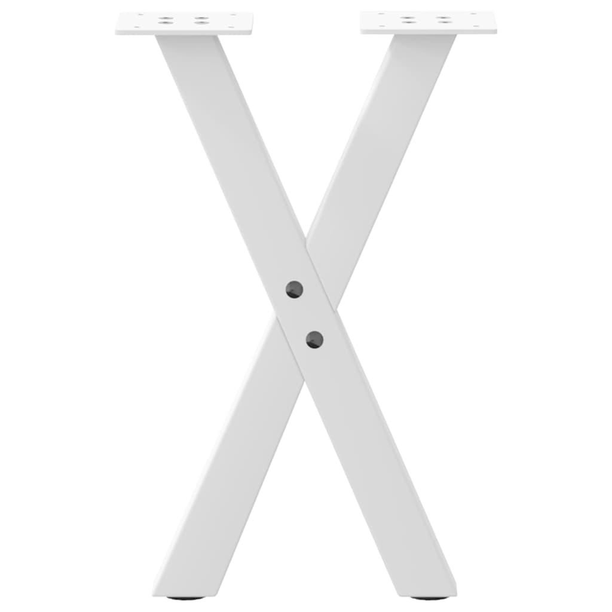 Voir la diapositive 5 : VIDAXL Pieds de table basse forme de X 2 pcs blanc 38x(42-43) cm acier