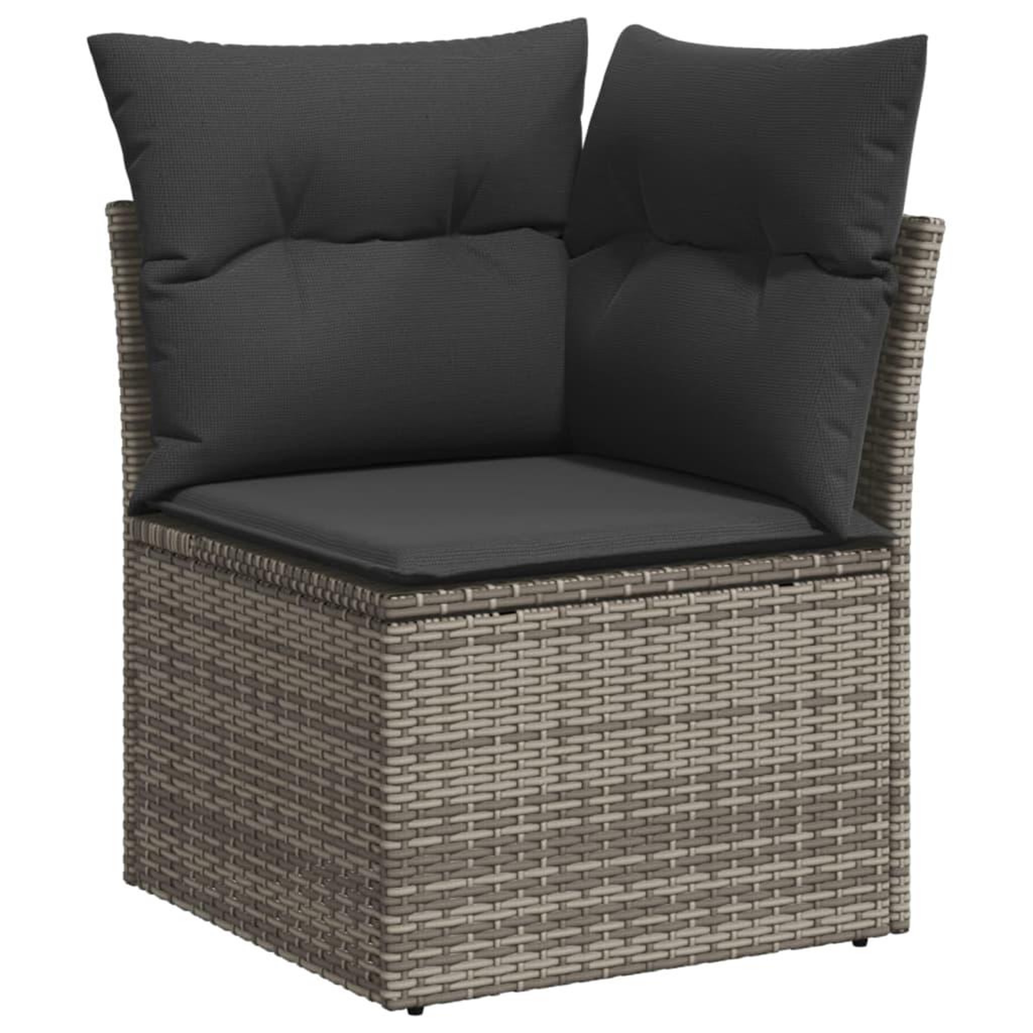 Voir la diapositive 4 : VIDAXL Salon de jardin 11 pcs avec coussins gris resine tressee
