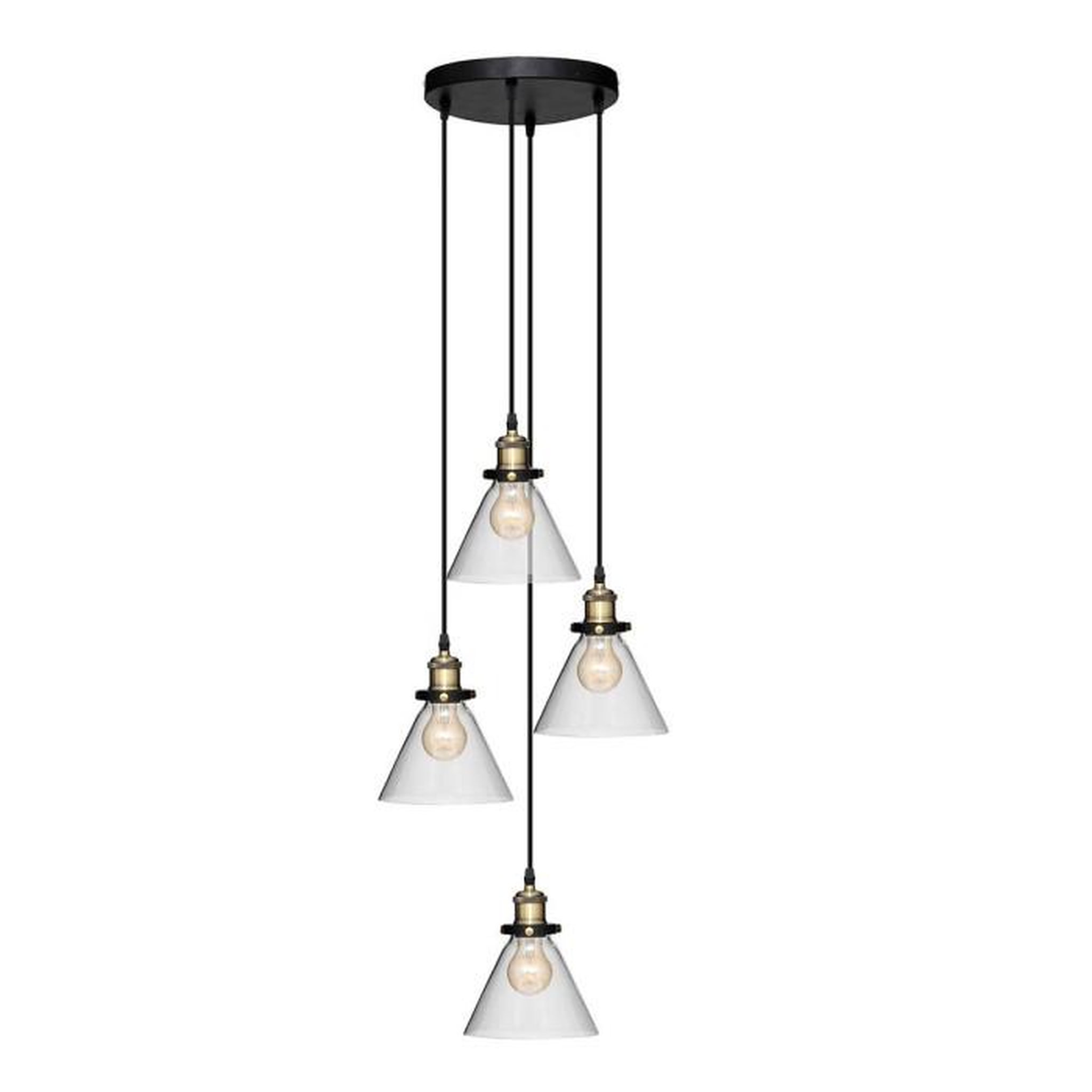 ATMOSPHERA Lampe Suspension 4 Têtes  Alak  80cm Noir