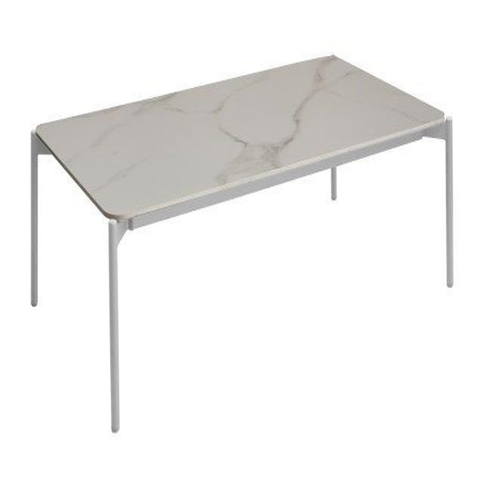 Proloisirs Table basse de jardin Ambiance en aluminium/céramique - blanc