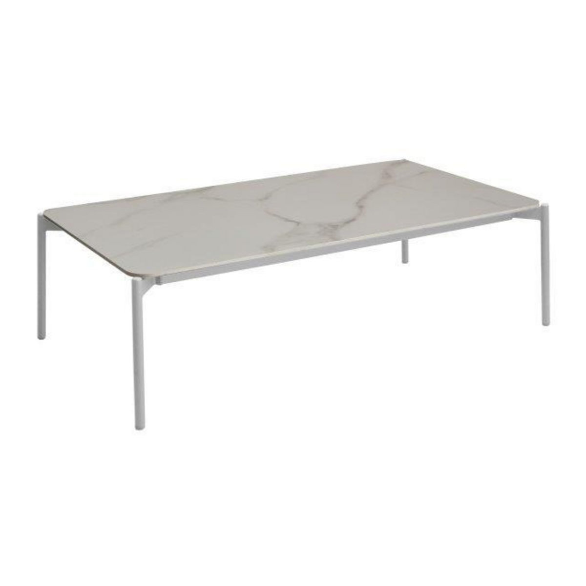 Proloisirs Table basse de jardin Ambiance en aluminium/céramique - blanc