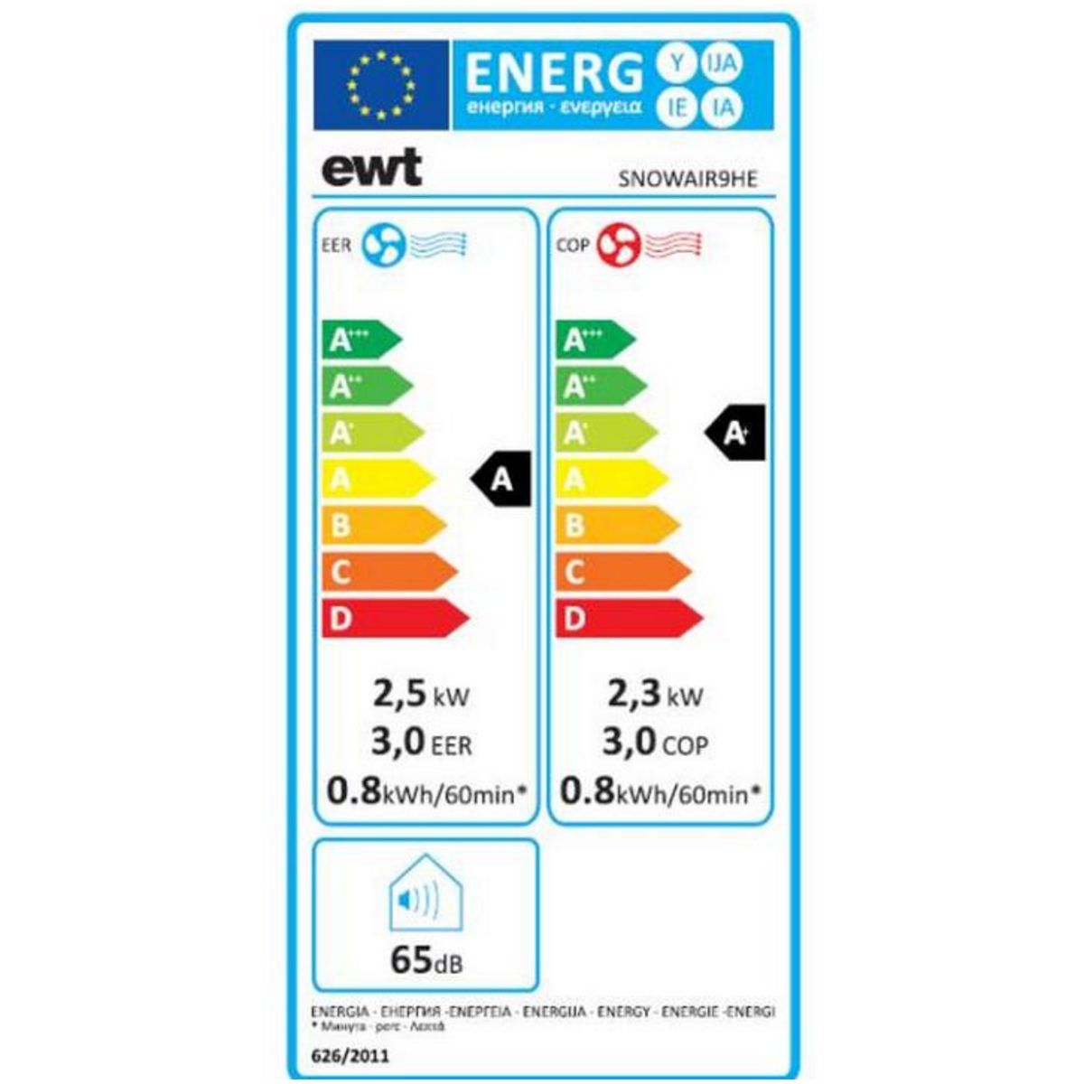 Ewt Climatiseur mobile réversible 2500w 31m² - snowair9he