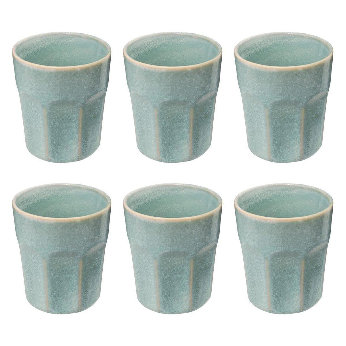 SECRET DE GOURMET Lot de 6 Mugs Design   Roma  30cl Bleu Clair