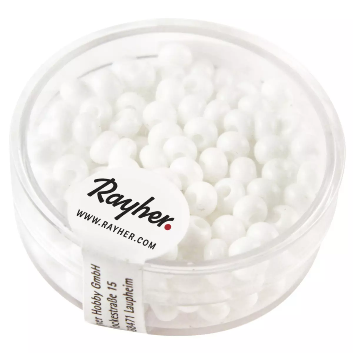 Rayher Perles indiennes, 4,5 mm ø, blanc, boîte 17 g