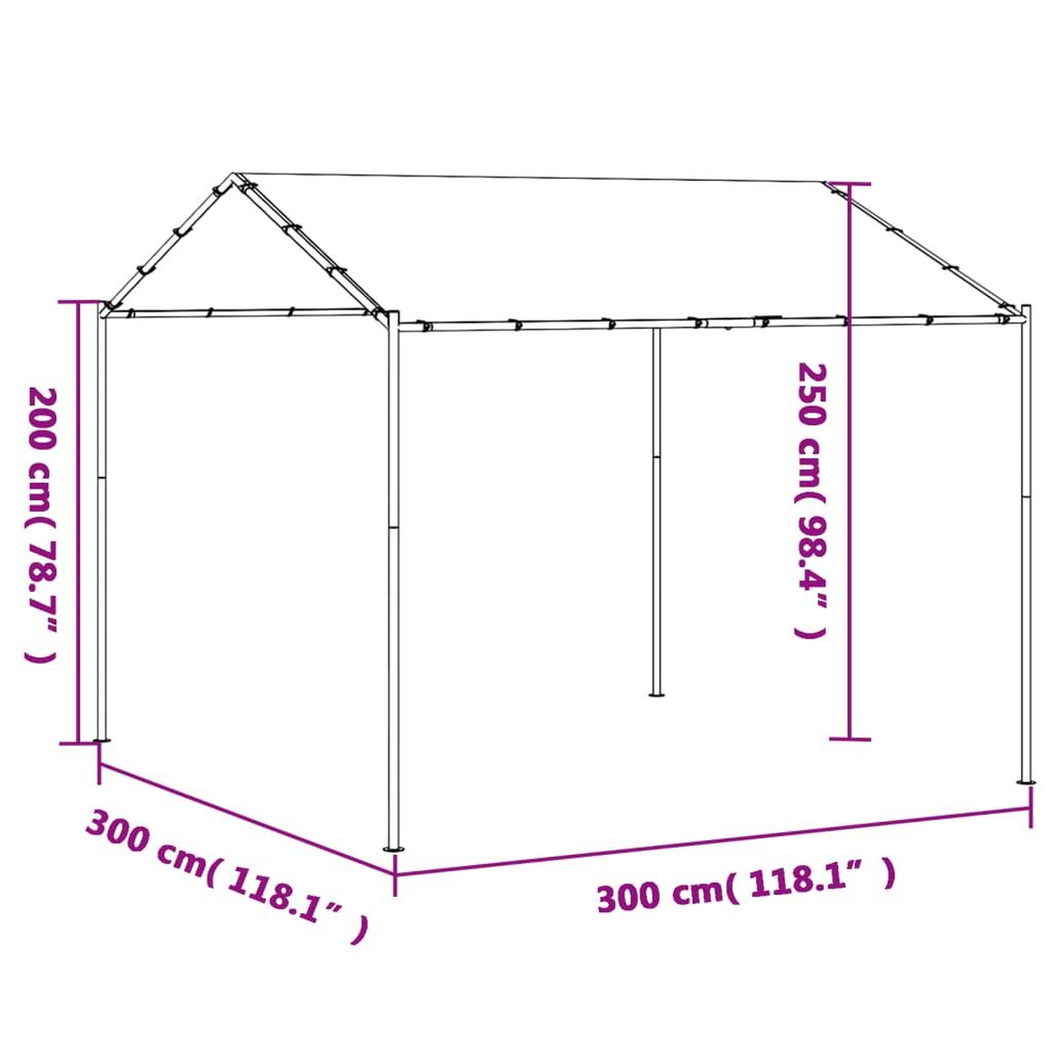Voir la diapositive 6 : VIDAXL Tente a auvent beige 3x3 m acier et tissu
