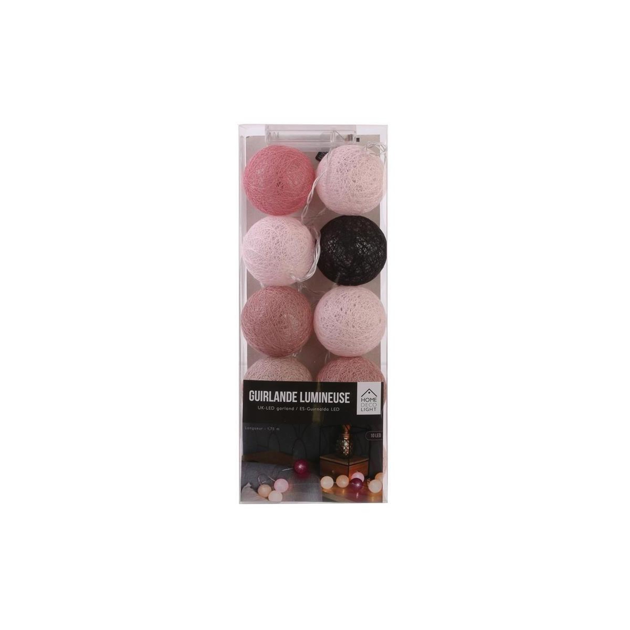 Voir la diapositive 2 : The Home Deco Factory Guirlande lumineuse à led  10 boules  175cm taupe