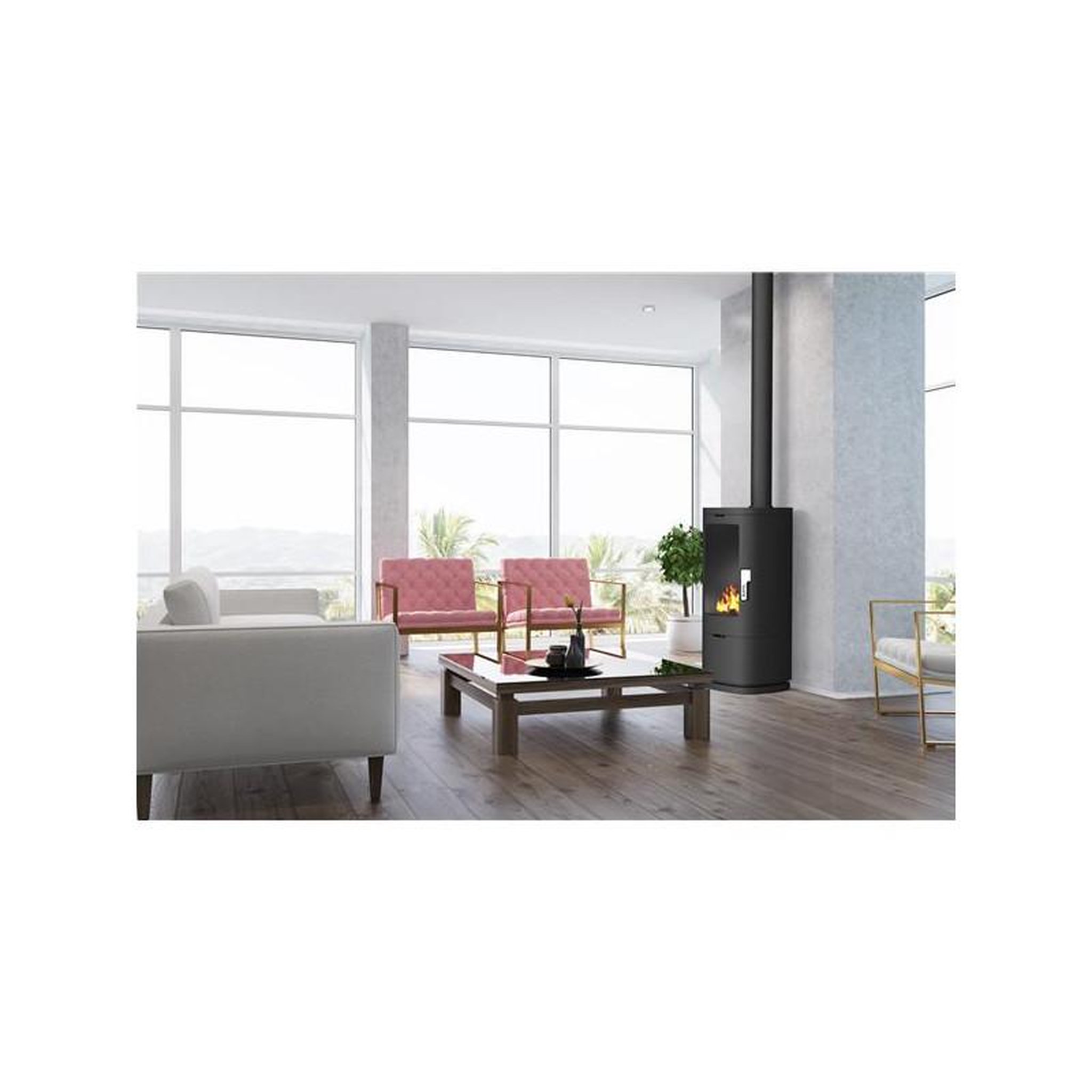 Voir la diapositive 4 : Supra Poêle à bois fonte 11.5kw maonie noir - FR9016180B